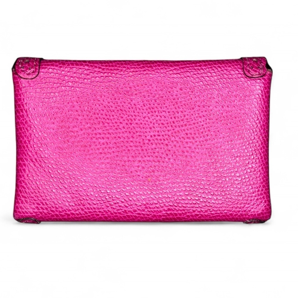 Ralph Lauren RLL Hot Pink Leather Envelope Card Case Mini Wallet - Picture 4 of 4